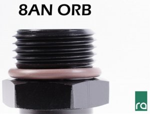 Radium 14-0130 -10AN ORB to -6AN Male Fitting Black O-Ring Boss