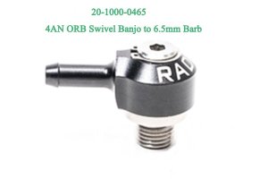Radium 20-1000-0465 -4AN ORB Male Swivel Banjo to 6.5mm Barb Hose End