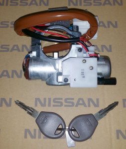 Nissan D8700-40F65 Ignition Cylinder Steering Wheel Lock Assembly w/ Key for S13
