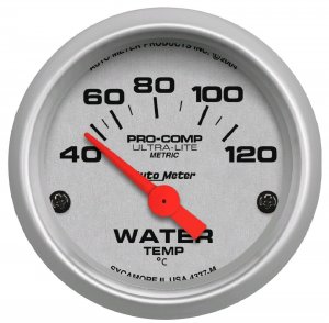 Auto Meter 4337-M 52mm Water Temp Gauge Electric 40-120°C Short Sweep Needle