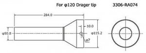 HKS 3306-RA074 Inner Muffler Silencer 120mm 4.7" Matte Black Dragger Exhaust Tip
