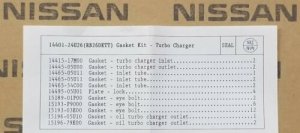 Nissan 14401-24U26 OEM Turbo Replacement Gasket Kit RB26DETT R32 R33 R34 Dual T2