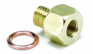 Auto Meter 2277 FITTING ADAPTER METRIC M12 x 1.5 MALE to 1/8" NPTF FEMALE BRASS