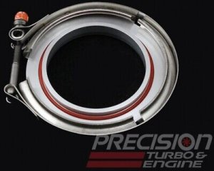 Precision Turbo 074-3044 Comp Outlet Flange + Clamp STEEL GT42 GT45 GT47 PRO-MOD